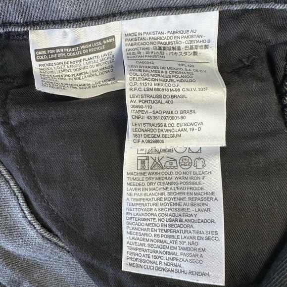 Levis 511 Jeans Mens 30x30 Gray Slim Fit Stretch Denim Tapered Leg Pants - Picture 10 of 12